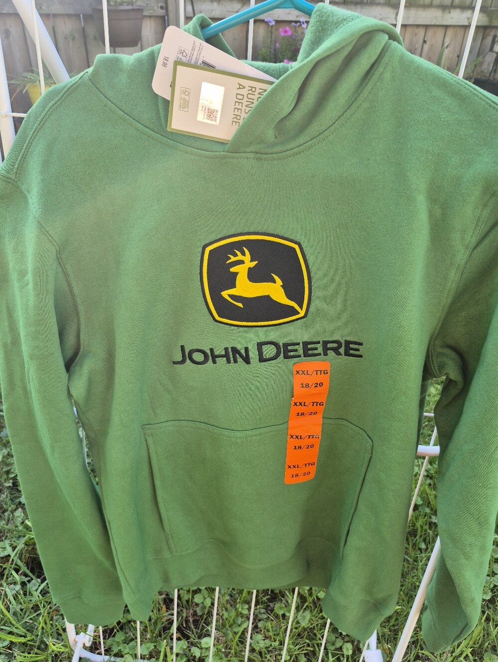 John Deere Green Crewneck Sweatshirt with Yellow Logo